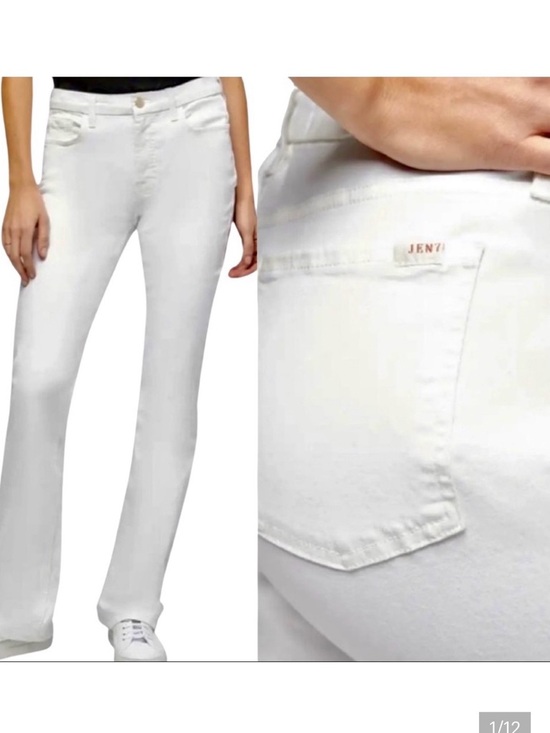 7 For All Mankind Denim - 7 FOR ALL MANKIND Jen 7 Petite White Slim Bootcut Jeans Stretch Denim Midrise